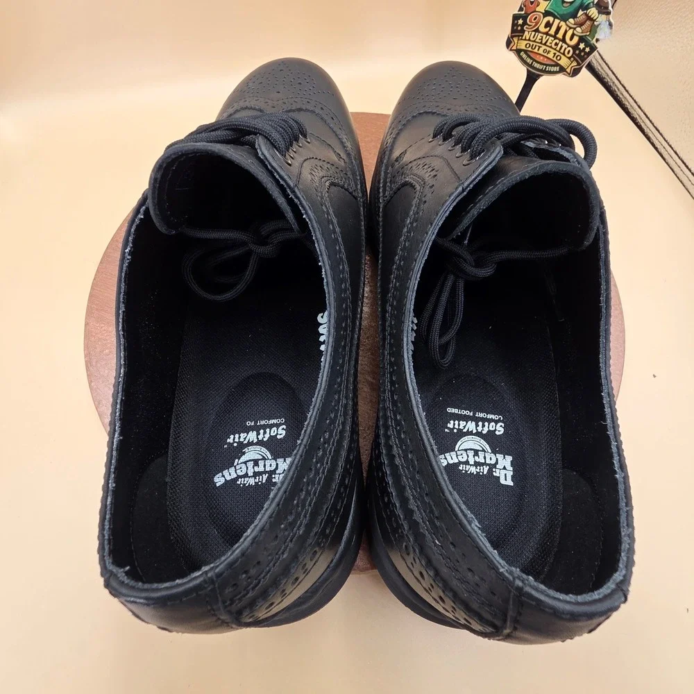 Dr. Martens Gabe Wingtip Brogue Black Leather Shoes SoftWair Mens 14 AW004